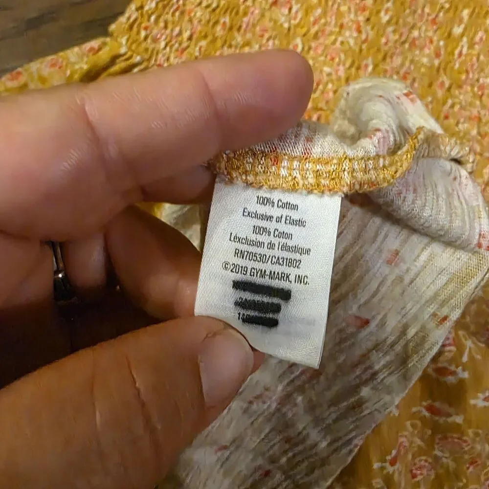 Gymboree Girls Medium (7/8) Yellow Smocked Floral Sundress Golden Mustard Yellow